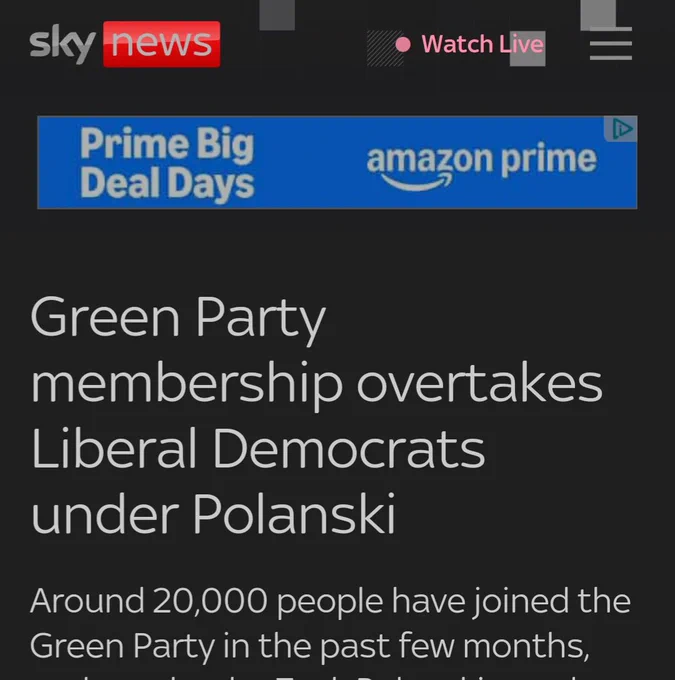 Green membership overtakes Lib Dems under Zack Polanski