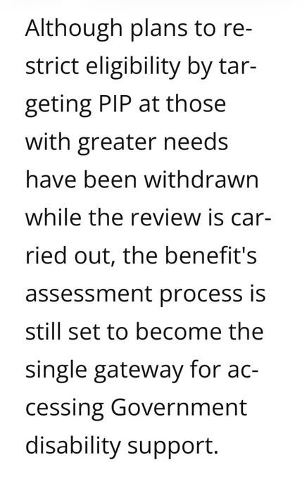 A news excerpt reads: “Although plans to restrict eligibility by targeting PIP at those with greater needs have been withdrawn while the review is carried out, the benefit’s assessment process is still set to become the single gateway for accessing Government disability support.”  
Full source: Birmingham Mail, DWP issues update on PIP changes after criticism over stricter eligibility and plans to ‘scrap benefit’, by David Bentley, published 4 October 2025.  
Link: https://www.birminghammail.co.uk/news/money/dwp-issues-update-pip-changes-32602832