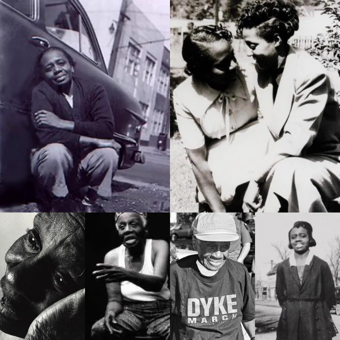 Various pictures of LGBT rights activist Ruth Ellis throughout her life.