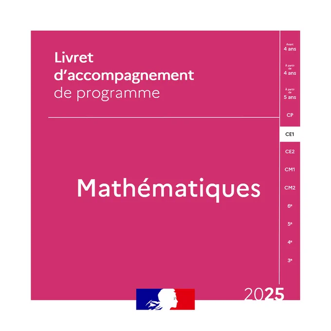 Illustration : visuel de couverture du livret d'accompagnement du programme de mathématiques pour la classe de CE1