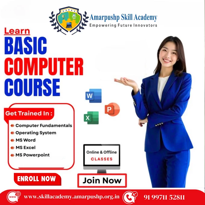💻 Learn Basic Computer Course in Noida Extension!

Want to boost your computer skills?
Join Amarpushp Skill Academy, the leading Skill Development Center in Noida Extension, and get trained in essential computer tools that every professional must know!

📘 Course Covers:
✅ Computer Fundamentals
✅ Operating System
✅ MS Word
✅ MS Excel
✅ MS PowerPoint

🎯 Online & Offline Classes Available
💼 Perfect for Students, Beginners & Working Professionals

📍 Location: Shop No.23, Dharam Market, Sector 1, Greater Noida West (Landmark: Arihant Arden Gate 2)
📞 Call:  91 99711 52811
🌐 Visit: www.skillacademy.amarpushp.org.in

#BasicComputerCourse #SkillsAcademyInNoidaExtension #SkillDevelopmentCenter #ComputerClassesNearMe #JobOrientedCourses #AmarpushpSkillAcademy