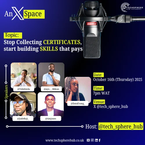 Skills that pay
X Space
Certificates 
Data Analysis 