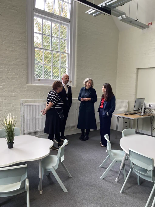 From left to right: Terry Corpe, Head of School at Sebright Primary School,Robin Warren, Executive Head Teacher, Mayor of Hackney Caroline Woodley, Cllr Anya Sizer, Deputy Cabinet Member for Families, Early Years and SEND