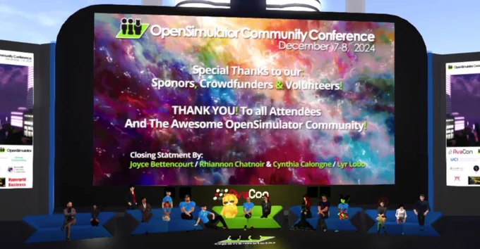 Closing thank you to volunteers, sponsors, speakers, organizers, and streamers for @Opensimcc OSCC 2024