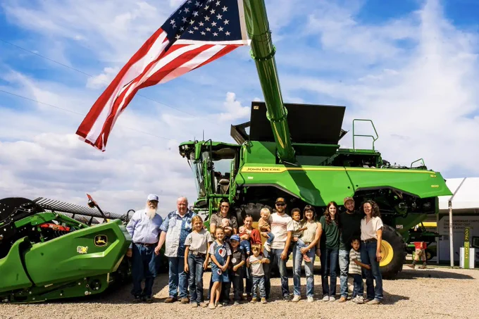 Marshall family posing together at Farm Science Review