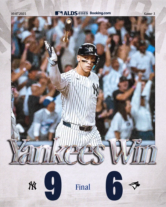 FINAL: Yankees 9, Blue Jays 6. 