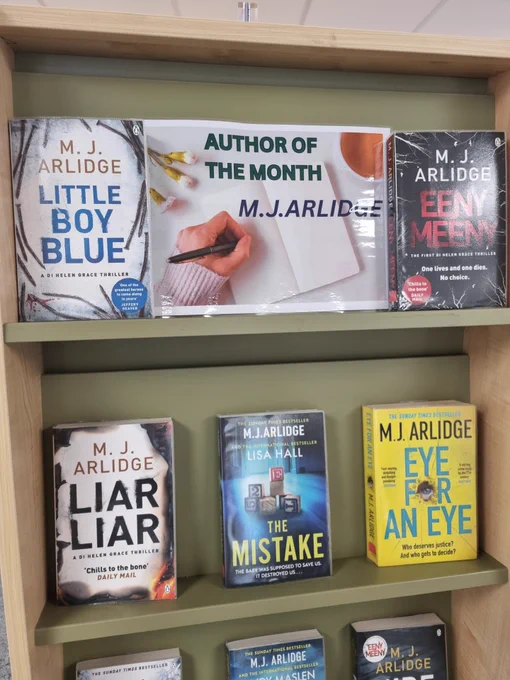 Advertising our new Author of the month stand here at Weybridge Library