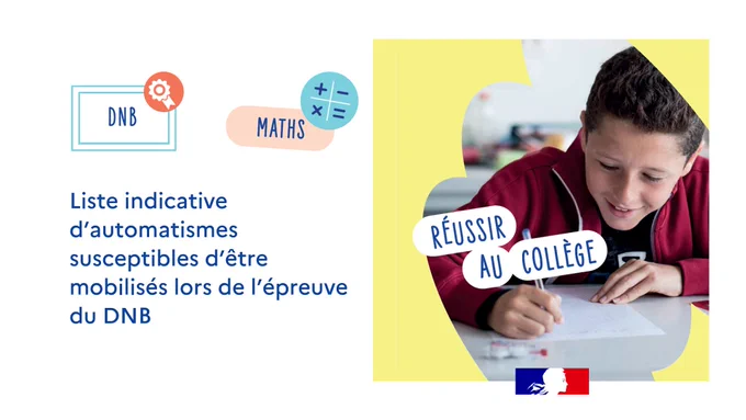 DNB 2026 - Mathématiques
Liste indicative d’automatismes susceptibles d’être mobilisés lors de l’épreuve écrite de mathématiques du DNB (séries générale et professionnelle)