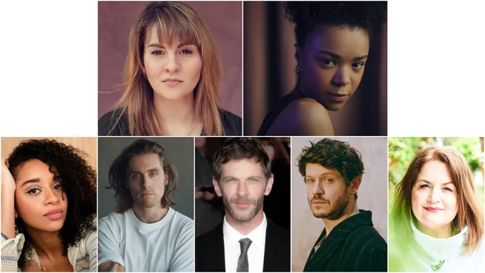 A collage of headshots of the cast of The Rapture
