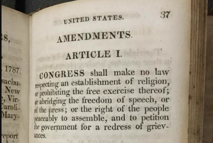 Image from 1812 book by Thomas Jefferson: close-up of text of Article I of the US Constitution