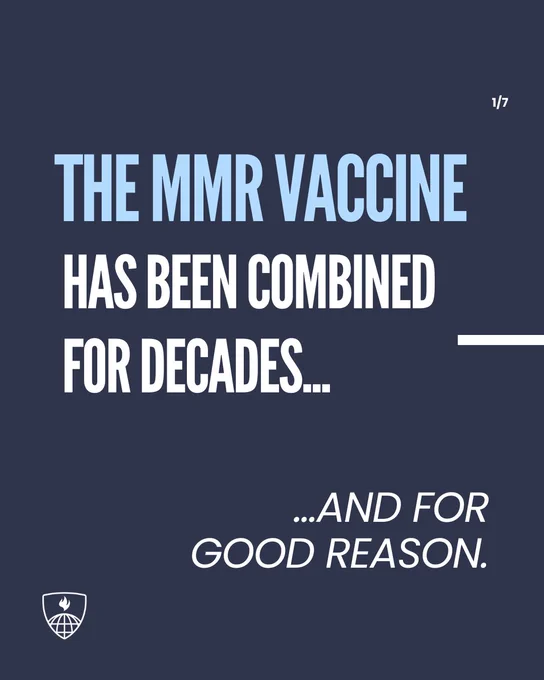 text on slide reads: the MMR vaccine has been combined for decades...and for good reason.