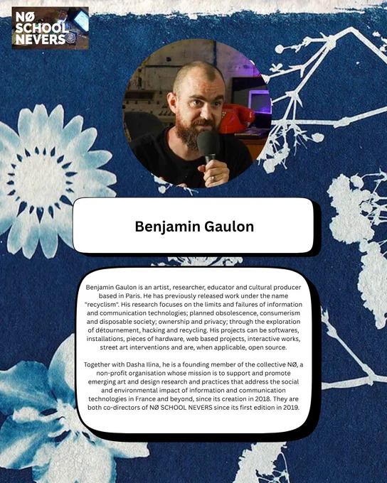 Photo and biography of Benjamin Gaulon of No School Nevers.