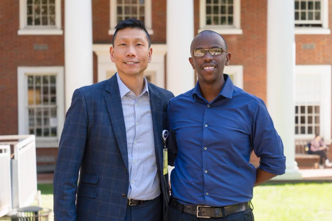 Dr. Allan Tsung, Chair of UVA Surgery and Dr. Miguel Gasakura, Residency Program Director of CHUK