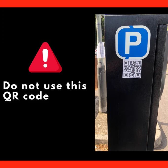 Image reads: Do not use this QR code