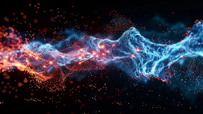 Visual representation of neuroinflammation: red, reactive immune activity disrupting the normal blue neural network. The image symbolizes the immune dysregulation underlying MOG antibody–associated disease (MOGAD).  Image Adobe Stock.