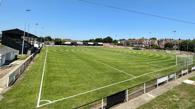 A view of Harwich and Parkeston's Royal Oak ground, the club's home since 1898.