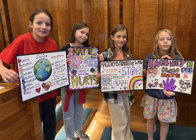 Poster designs from Hackney students, including Winter from Rushmore Primary, who came third.
