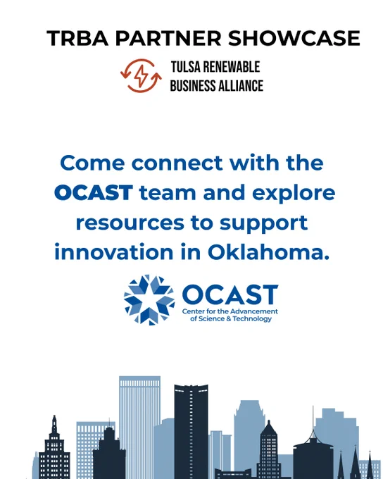 Oct 22 (Wed) – TRBA Partner Showcase Post

📍 OCAST is in Tulsa today for the TRBA Partner Showcase at the Centennial Center in Veterans Park (1028 E 6th St, Tulsa).

⏰ October 22 | 10:00 am – 12:30 pm

Agenda:
10:00 – Networking
10:15 – Workforce Panel
11:00 – Lunch & Networking
11:30 – Partner Showcase

Come connect with the Oklahoma Center for the Advancement of Science & Technology and explore resources to support innovation in Oklahoma.

👉 RSVP here: https://tulsarba.org/event/trba-october-meeting/