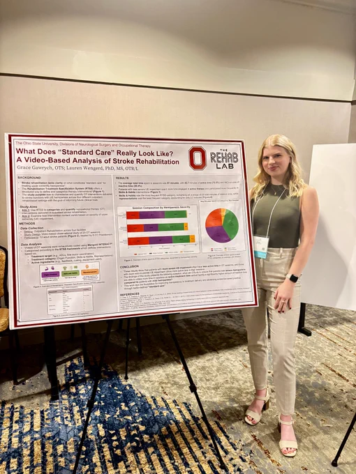 3rd year OT student, Grace Gawrych, presenting her research at OOTA conference on What Does "Standard Care" Really Look Like? A Video-Based Analysis of Stroke Rehabilitation