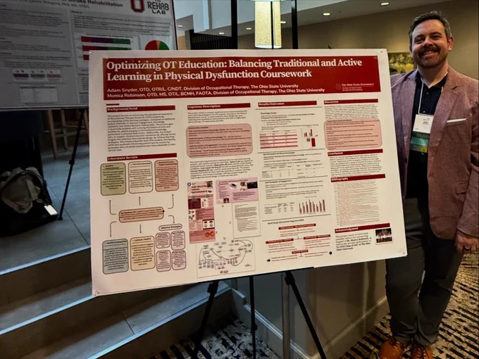 Dr. Adam Snyder presenting his research at OOTA Conference on Optimizing OT Education: Balancing Traditional and Active Learning in Physical Dysfunction Coursework