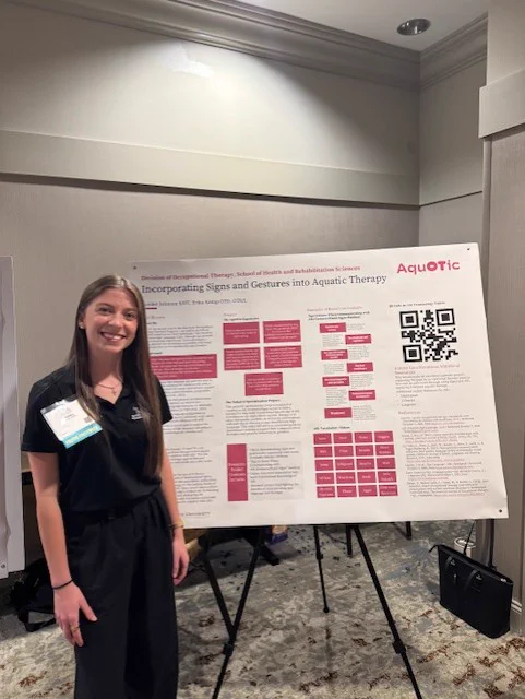 2nd Year OT Student, Paisley Johnson, presenting her research at OOTA conference on Incorporating Signs and Gestures in Aquatic Therapy