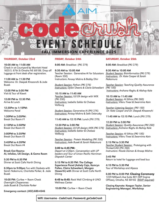CodeCrush Omaha Fall 2025 Agenda!
