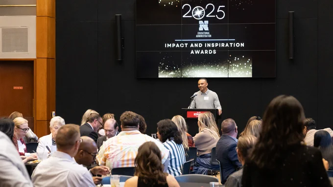 Avery Anderson-Baer welcomes guests to the 2025 EDAD Impact and Inspiration Awards