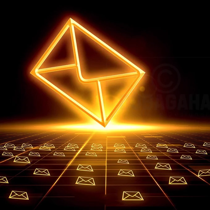 A sea of glowing envelopes