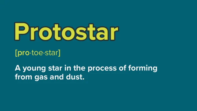 Protostar - A young star in the process of forming from gas and dust.