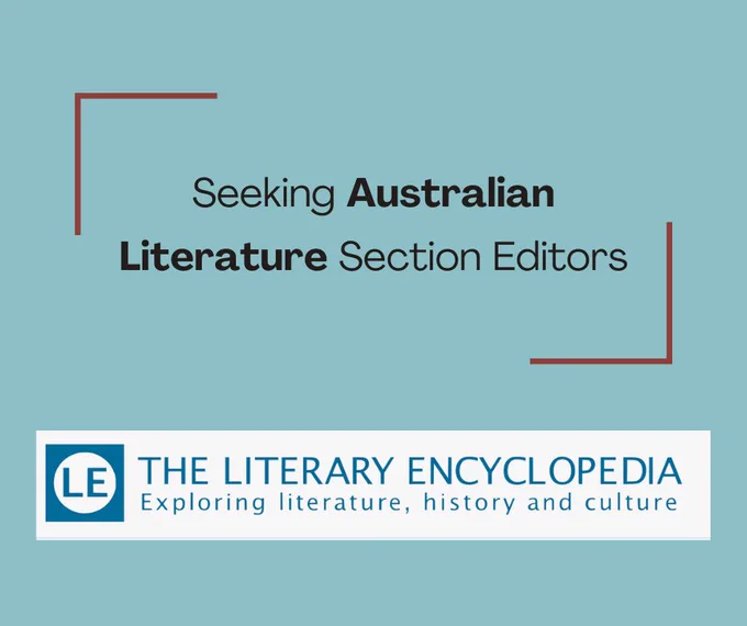 The image has a pale blue background. The text is dark brown, framed by a simple line-frame in a lighter brown colour. The bottom third of the image is taken up with the logo of The Literary Encyclopedia: Exploring literature, history and culture