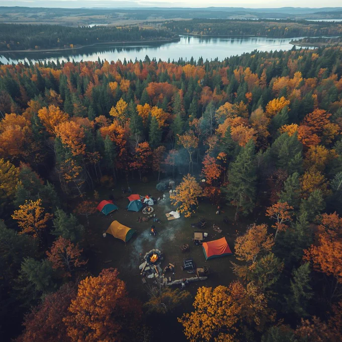 A Northern Michigan campsite using the top camping gear checklist items for the Outdoor Tech Lab test