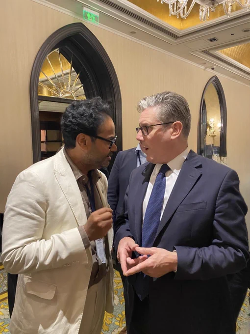 Ambarish mitra AI entrepreneur and prime minister Keir Starmer in Mumbai