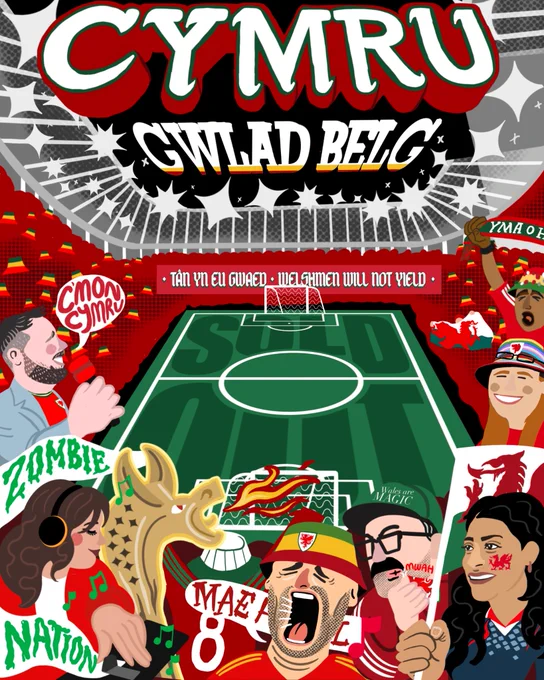 A matchday graphic for Cymru v Belgium.