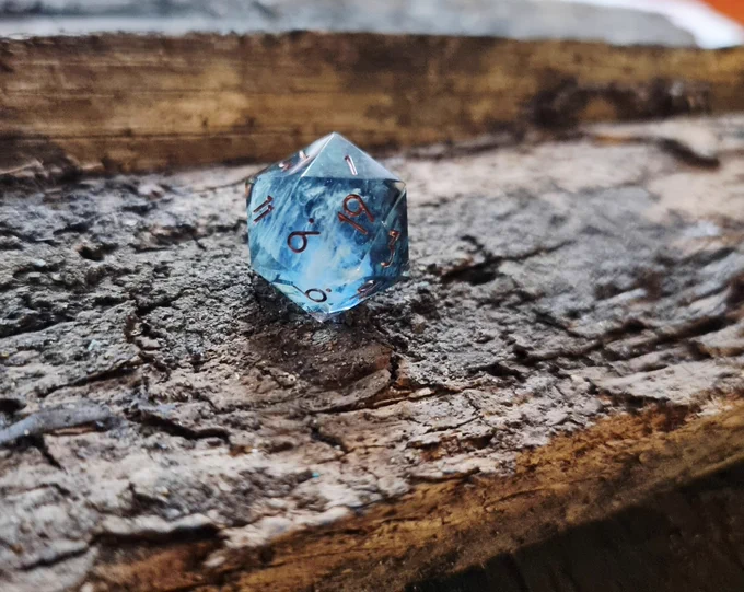 Photo of custom dice on wood 2/3
