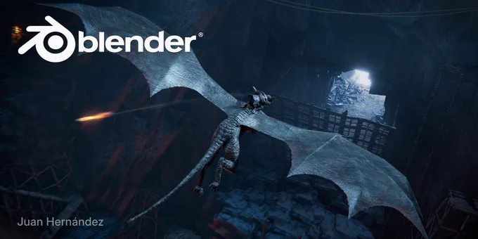 Blender 5.0 splash artwork by Juan Hernández