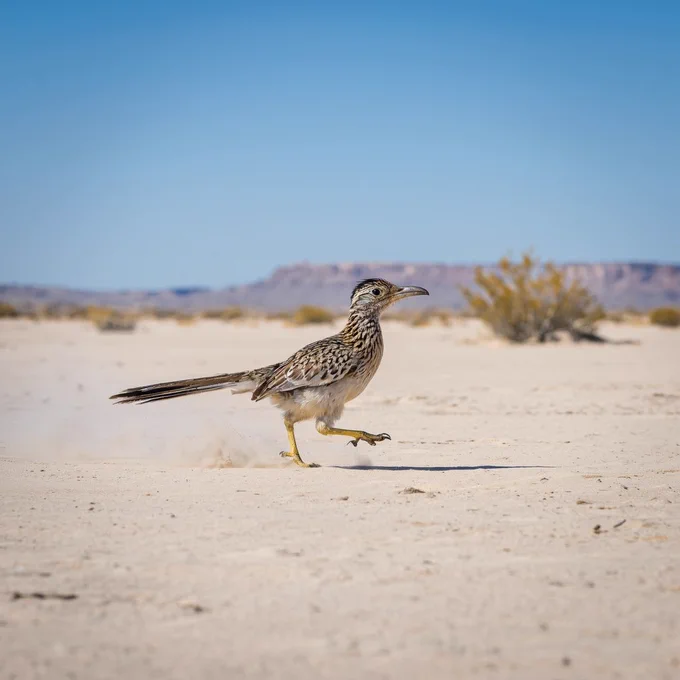 Roadrunner in the desert