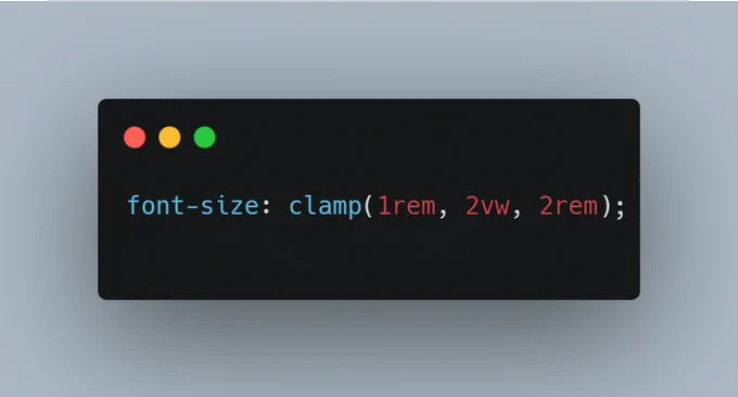 CSS tip 💡
Use clamp() for responsive font sizes that adjust perfectly on any screen.
No more tiny mobile text or huge desktop titles 👇

#webdev #frontend #csstips