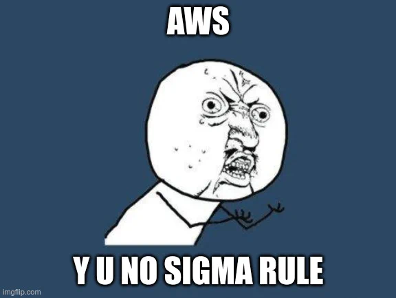 Meme saying "Y u no sigma rule"