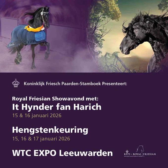 Hengstenkeuring: https://ticketpoint.nl/hengstenkeuring
It Hynder van Harich: https://ticketpoint.nl/it-hynder-van-harich