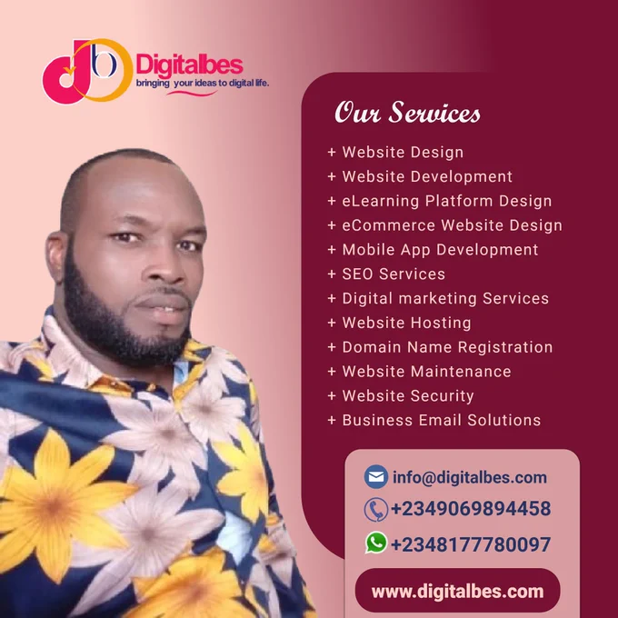 🚀 Looking to grow your business digitally?
At Digitalbes Limited, we offer cutting-edge solutions tailored for startups, schools, hospitals & enterprises.
👇 Check out what we do: