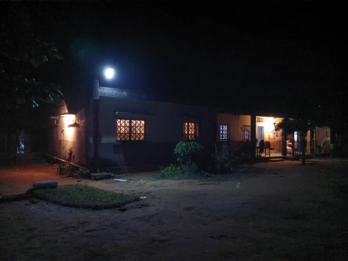 A clinic in Soavina, Madagascar that is now well-lit at night thanks to solar power.