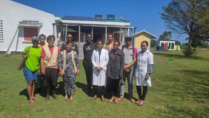 Group of doctors and nurses at a clinic in Ambahy, Madagascar.