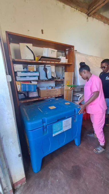 A nurse at the new cold storage in Ampahomanitra, Madagascar.