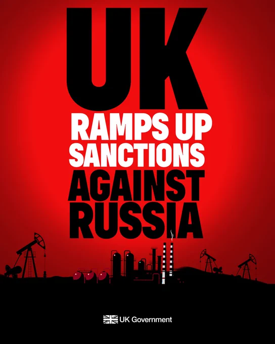Graphic reads: UK ramps up sanctions against Russia