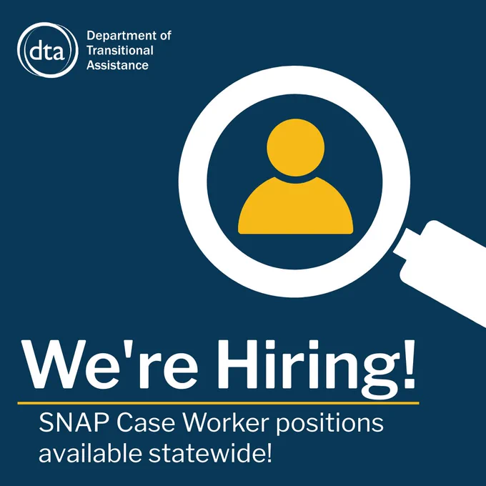 We're Hiring! SNAP Case Worker positions available statewide!