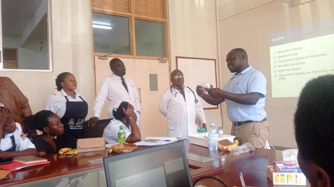The two clinical heads,  representation from the PNOs office, incharge maternity general ward and the midwives listening in from the Biomedical Engineer. 