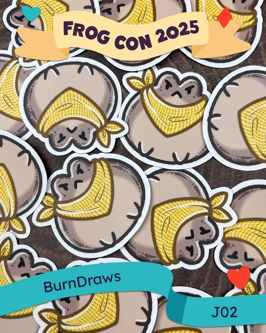 Frog Con 2025 | BurnDraws @ J02 | Pinto Frog Sticker | 3 inch Matte Laminate Sticker