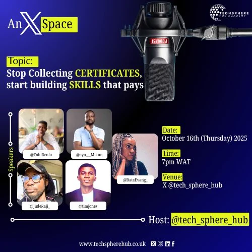X space. Careers, skills, data analysis. Techsphere Hub.
