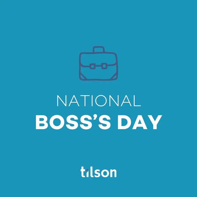 Small briefcase above National Boss's Day text