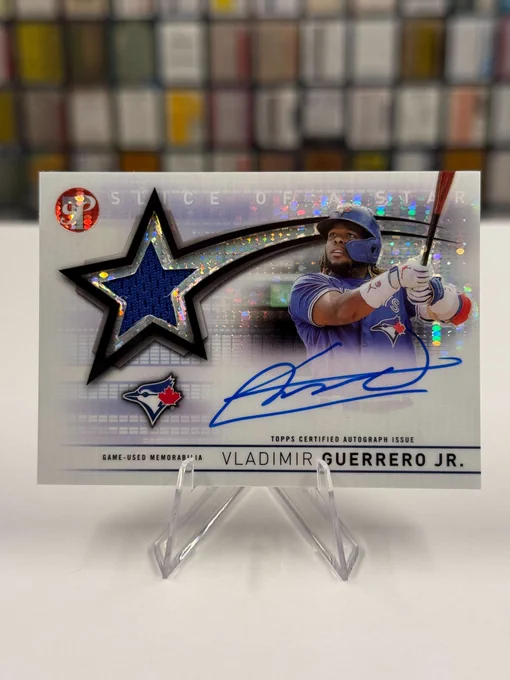 2022 Topps Pristine Slice of a Star Autographed Relic Card
Vladimir Guerrero Jr., Toronto Blue Jays
(88/99)